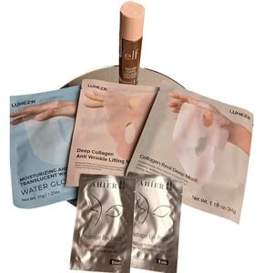 Bundle Face masks & elf Halo Glow Liquid Filter 8.5 Rich Warm Glow 1.06oz NEW